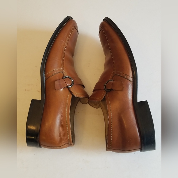 Fratelli Select Men's Slip on Dress Shoes Leather Square Toe Brown Size 12 - Picture 9 of 17